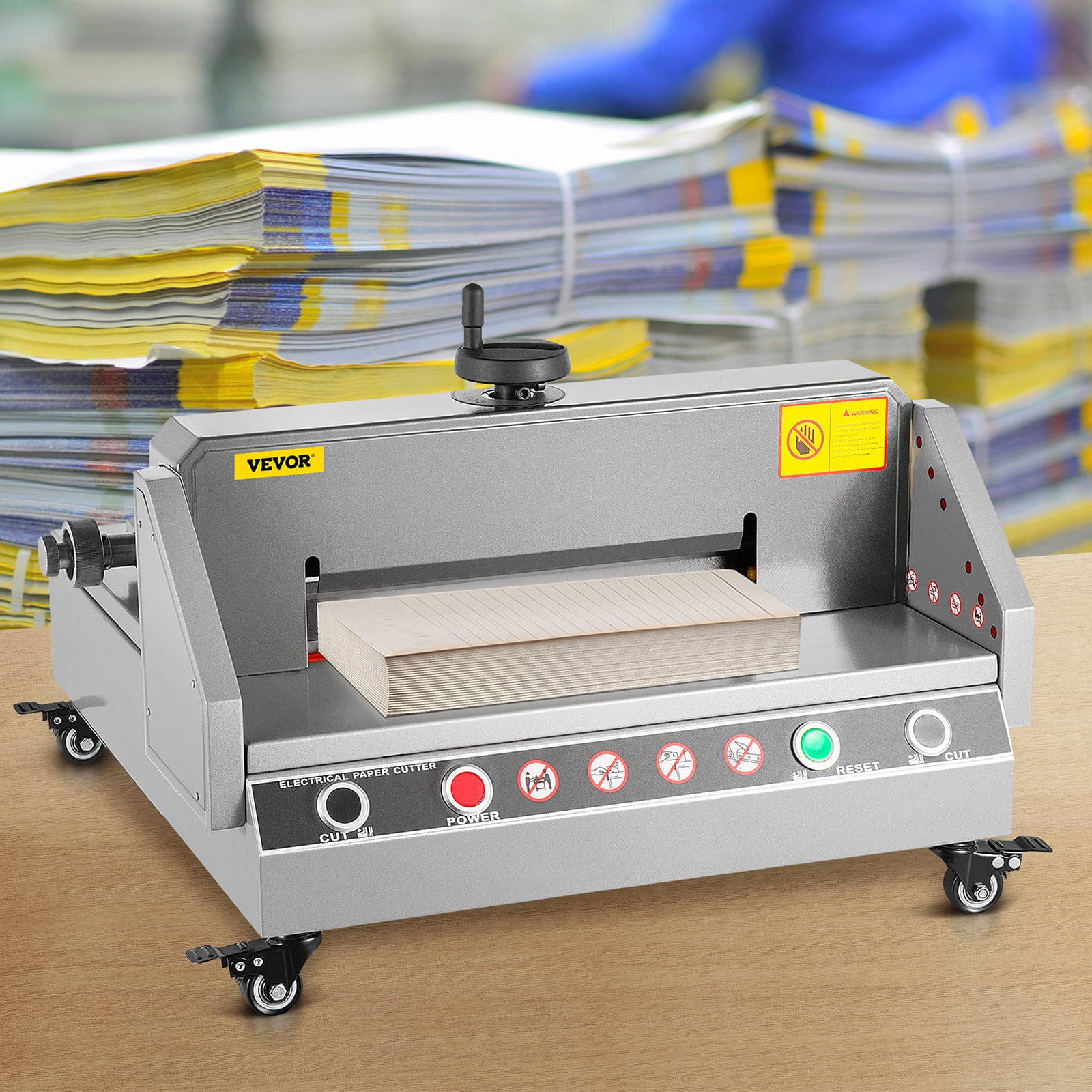 VEVOR Electric Paper Cutter 0-330 Cutting Width, Electric Paper Trimmer, 40mm Cutting Thickness, Desktop Cutting Paper Machine, Industrial Paper Cutter, Heavy Duty Paper Cutter, for Office, School - use_like_new