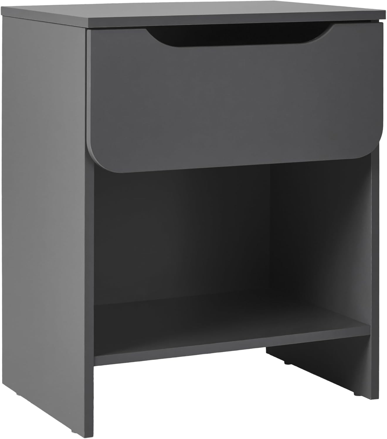 Walker Edison Modern 1-Drawer Simple Nightstand, 20 Inch, Dark Grey - display_model