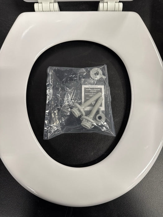 BEMIS 500EC 390 Toilet Seat with Easy Clean & Change Hinges, 1 Pack Round, Cotton White - open_box