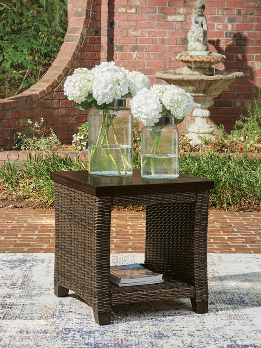 Drakes Beach Dark Brown Square End Table