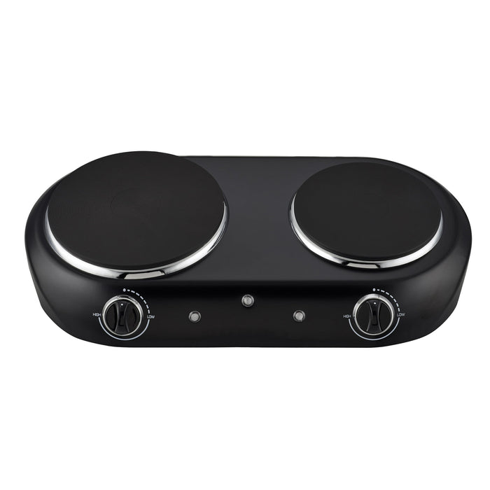 Mainstays Double Burner, 1800 W, Black Electric Cooktop, 1 Each, Assembled Product - used_marks_scratches