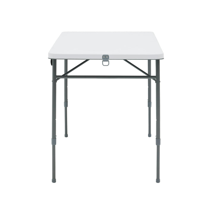 Mainstays 4 Foot Fold-in-Half Adjustable Folding Table, White - new