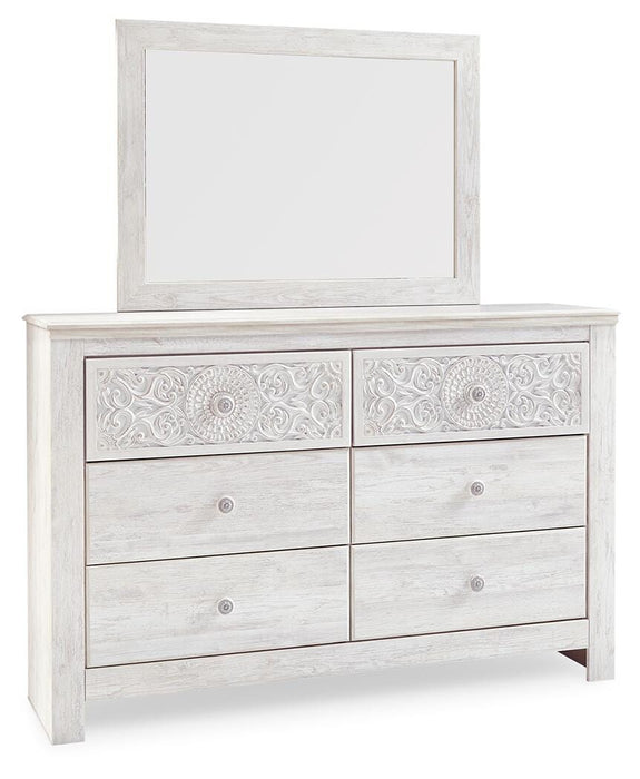 Paxberry Whitewash Paxberry Dresser and Mirror