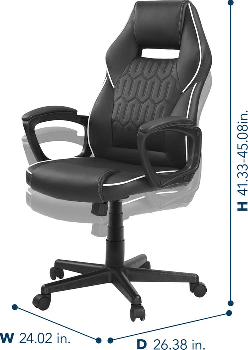 Insignia™ - Essential PC Gaming Chair - Black - open_box