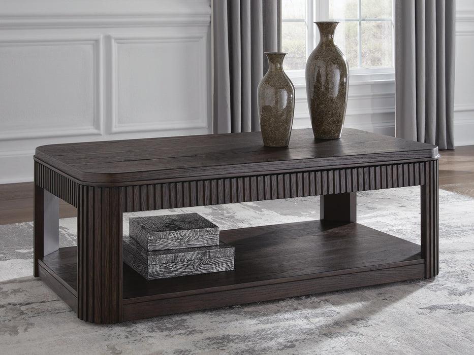 Carlibrie Warm Brown Lift Top Cocktail Table