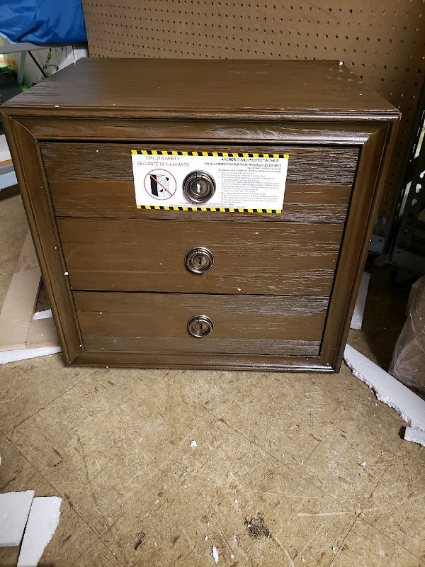 Acme Inverness Wood Nightstand with 3 Drawers in Reclaimed Oak - open_box