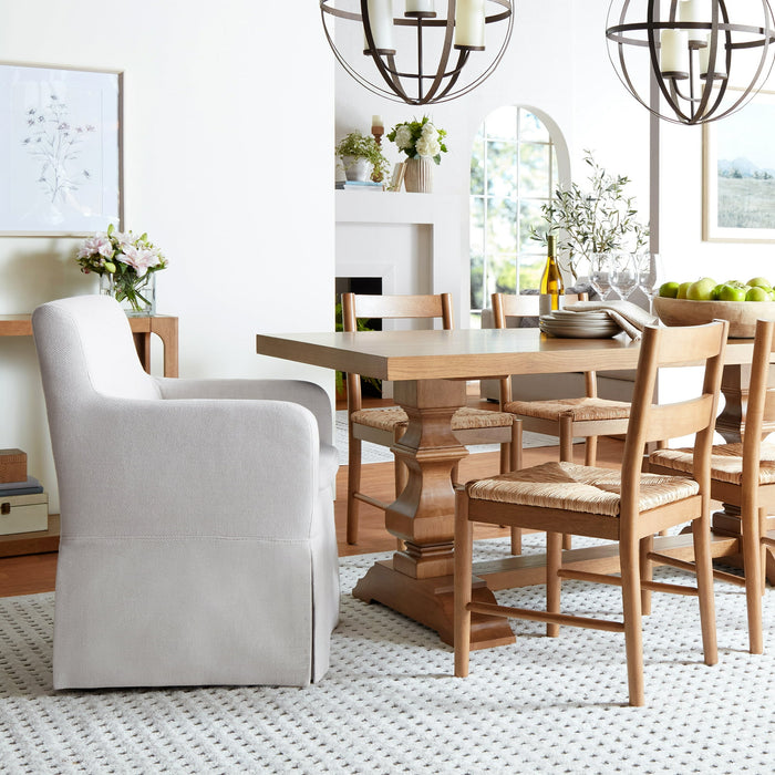 My Texas House Laurel Dining Chairs with Woven Seagrass Seat, Warm Brown, 2 Pack - open_box