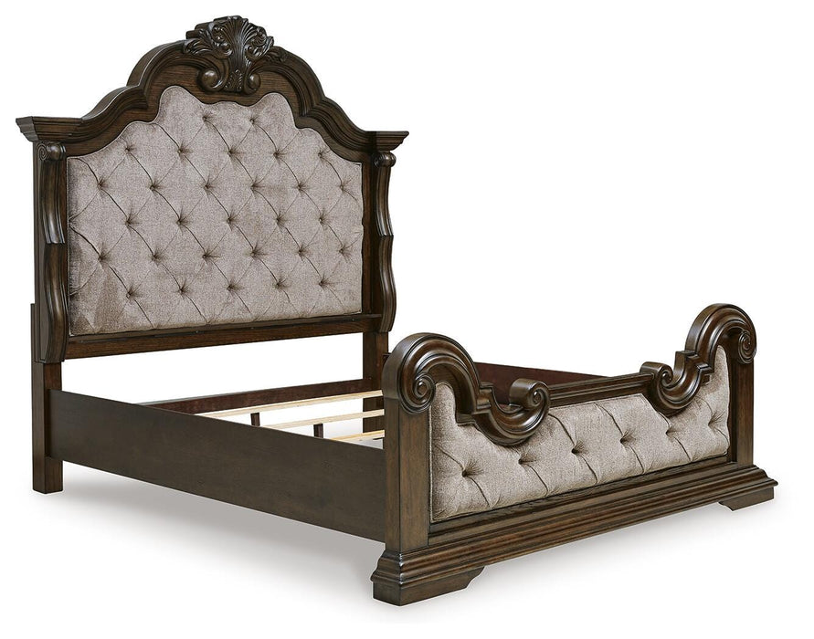 Maylee Dark Brown Maylee King Upholstered Bed
