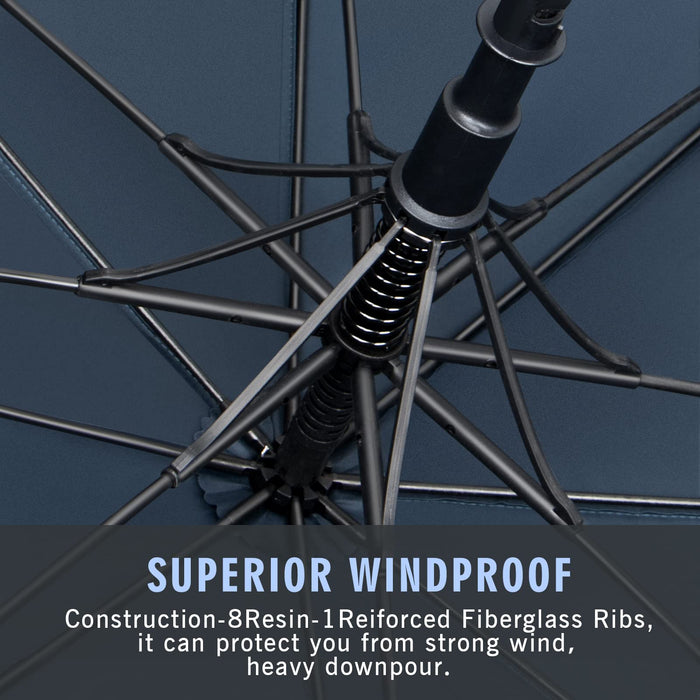 ZOMAKE Golf Umbrella 62 Inch, Large Windproof Umbrellas Automatic Open Oversize Rain Umbrella with Double Canopy for Men - Vented Stick Umbrellas(Navy) - new