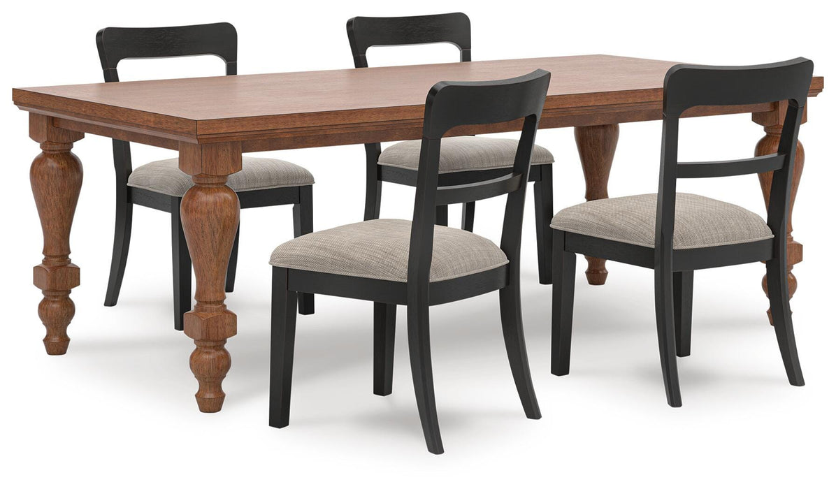 Chadworth Brown Chadworth Dining Table and 4 Chairs