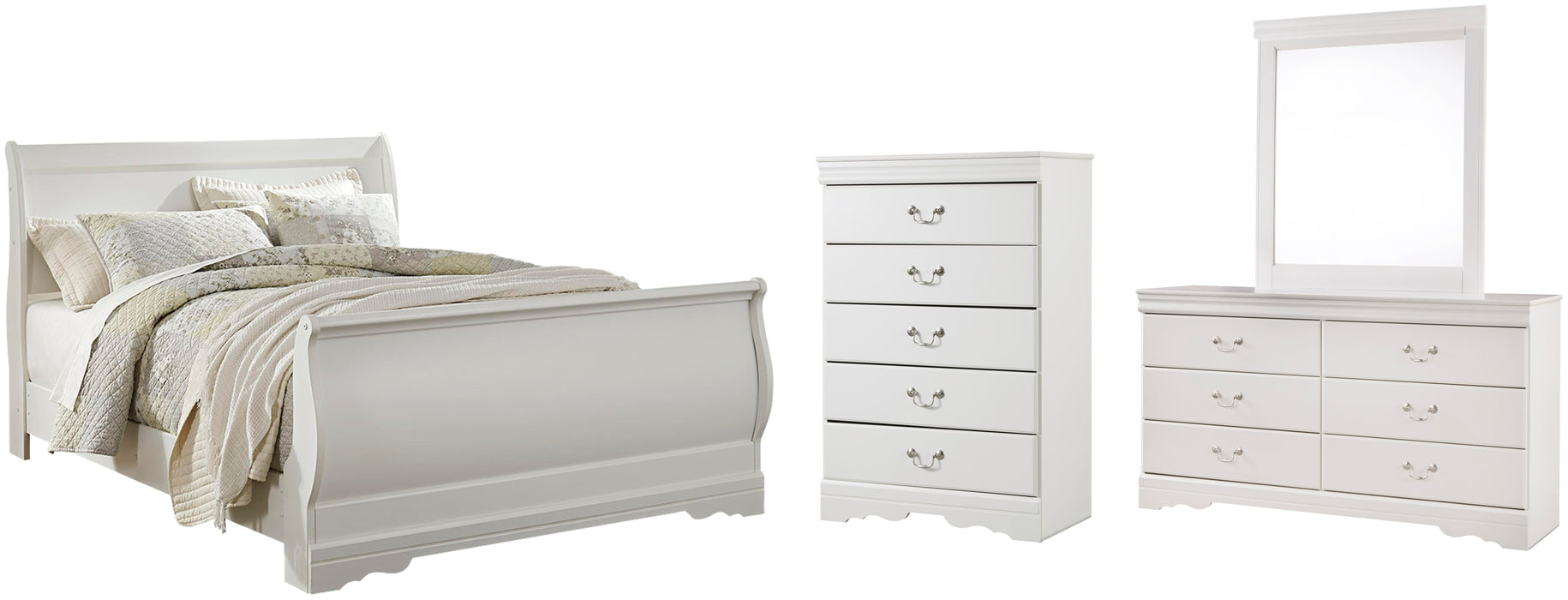 Anarasia White Sleigh Bedroom Collection