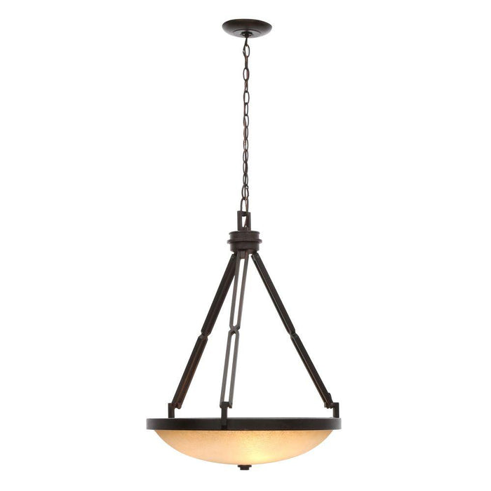 Hampton Bay Alta Loma 3-Light Dark Ridge Bronze Bowl Pendant - open_box