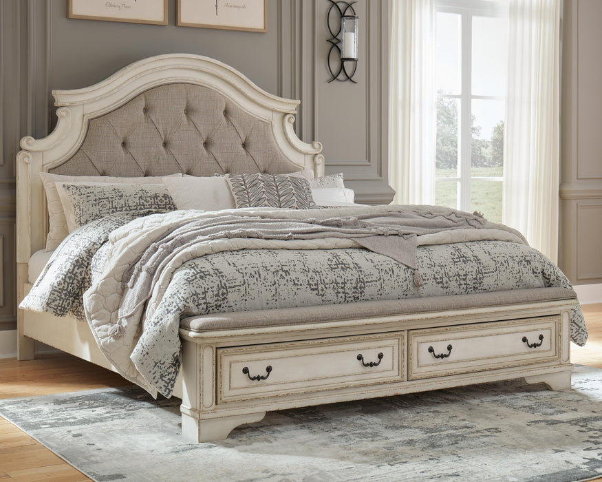 Realyn Two-tone Realyn King Upholstered Storage Bed - Brand New