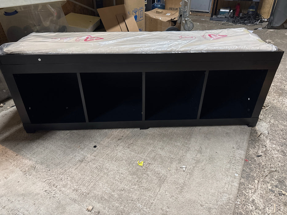 Better Homes & Gardens 4-Cube Shoe Storage 58.39" Bench, Black - open_box