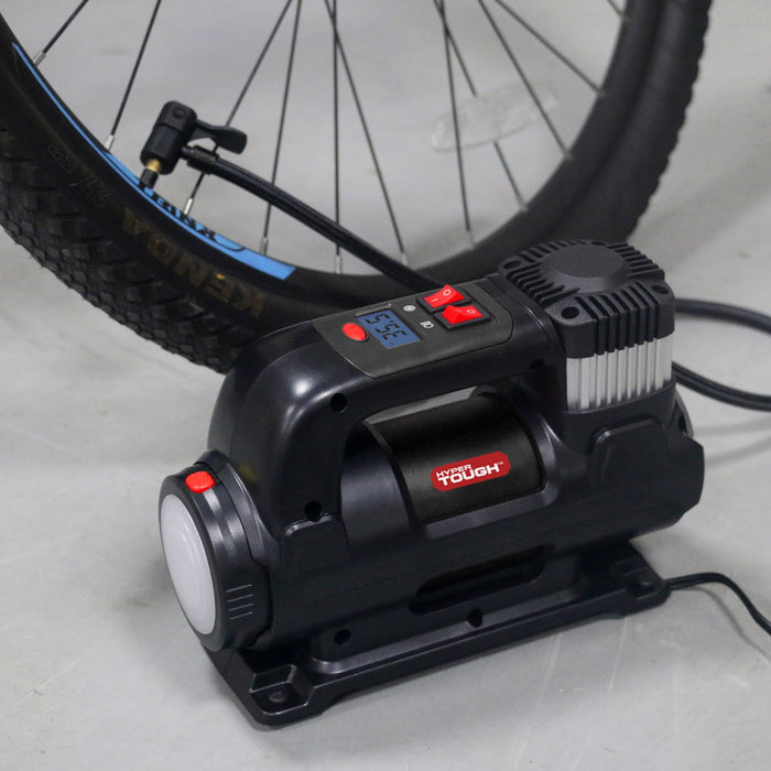 Hyper Tough DC 12V Heavy Duty Direct Drive Digital Tire Inflator with Detachable LED Light - new