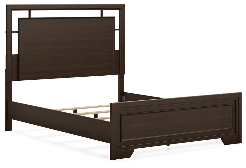 Covetown Dark Brown Covetown Queen Panel Bed