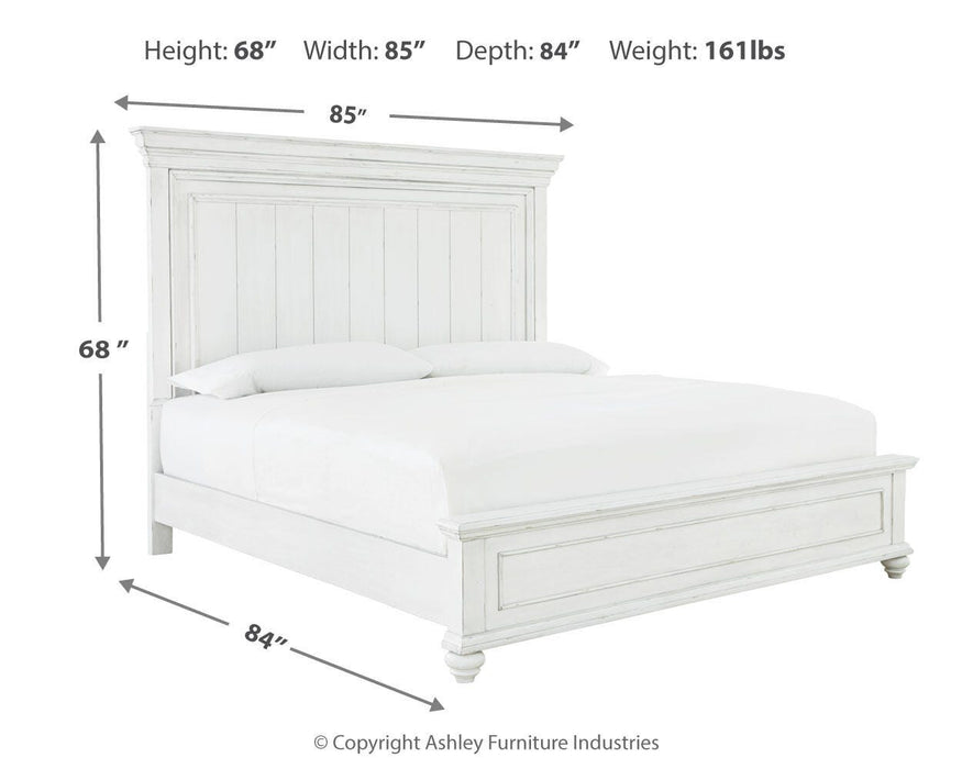 Kanwyn Whitewash Kanwyn King Panel Bed