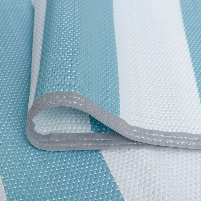 Tayse Luna 7 x 10 (ft) Flatweave Aqua Rectangular Outdoor Pet Friendly Area rug - new