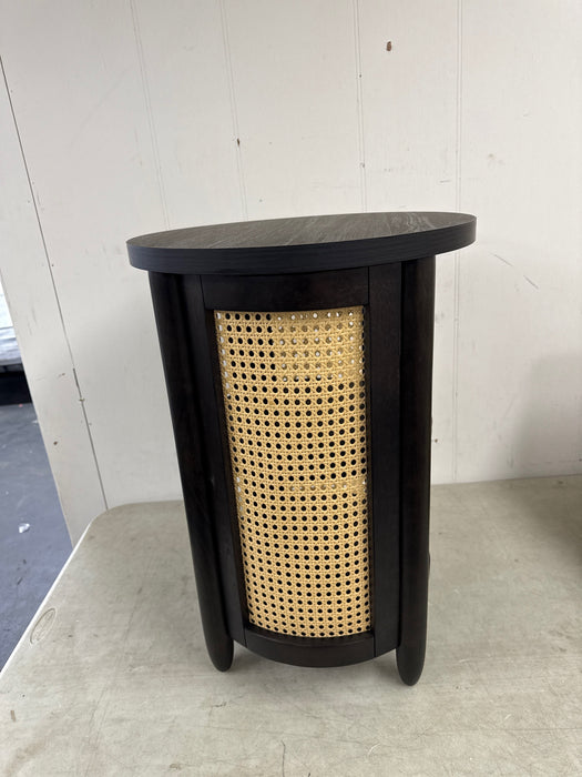 Better Homes & Gardens Springwood Caning Side Table, Charcoal Finish - new