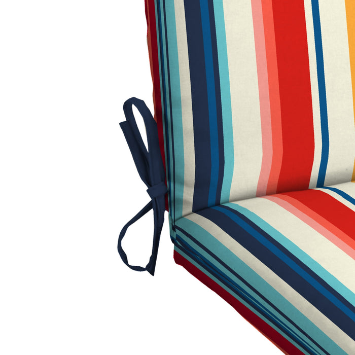 Mainstays 37" L x 19.5" W Modern Multi Stripe 1 Piece Rectangle Outdoor Chair Cushion - new