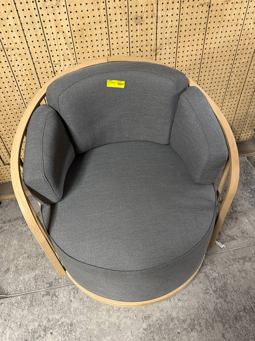 Better Homes & Gardens Lillian Swivel Birdcage Accent Chair, Charcoal Linen - open_box