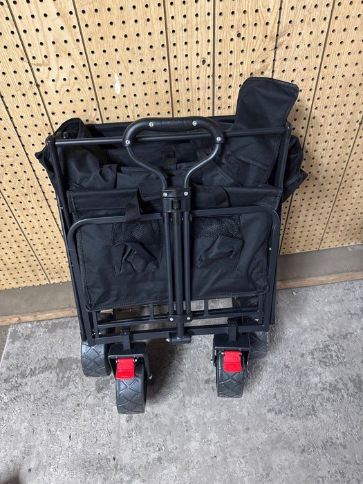 Beach Cart Large Capacity, Heavy Duty Folding Wagon Portable, Collapsible Wagon for Sports, Shopping, Camping Collapsible Foldable cart (Black, 1 Year Warrant) - new