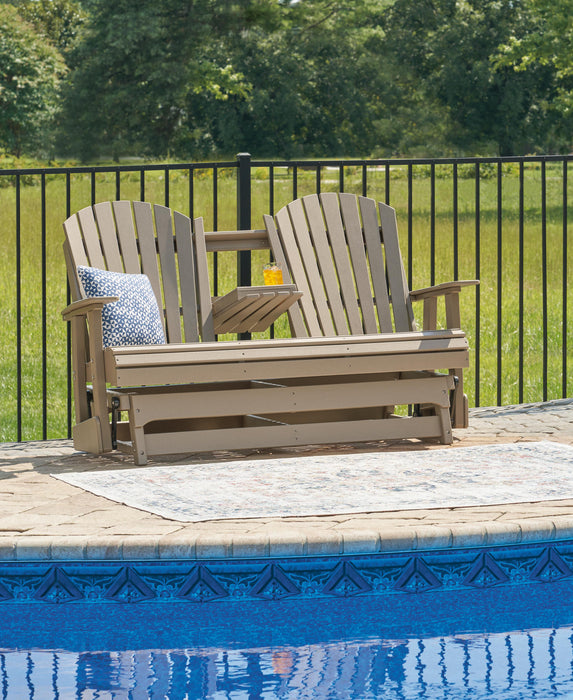 Hyland Wave Driftwood Glider Loveseat