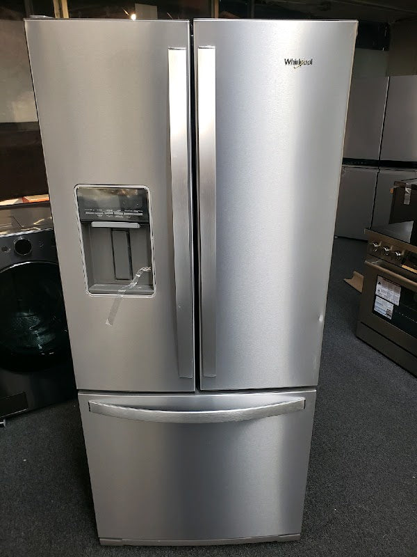 30 Inch, 20 Cu. ft. Freestanding French Door Refrigerator with External Water Dispenser: Stainless Steel - display_model