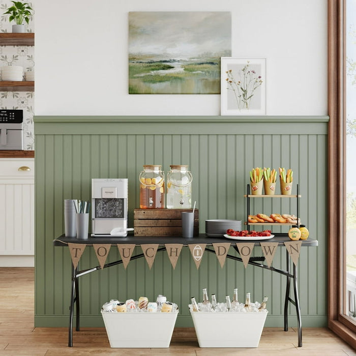 Mainstays 6 Foot Bi-Fold Plastic Folding Table, Black - new