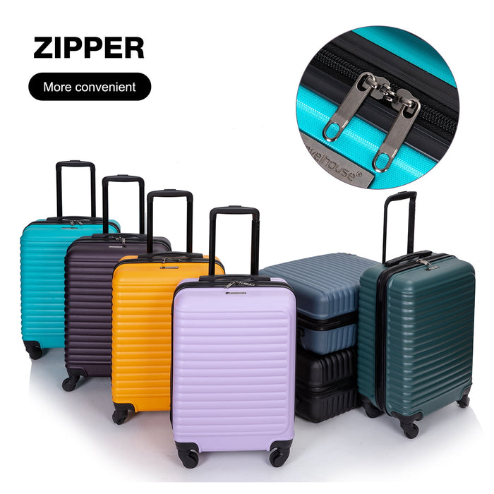 Hardshell Carry on Luggage 20" Lightweight Hardside Suitcase with Spinner Wheels.(Light Blue) - new