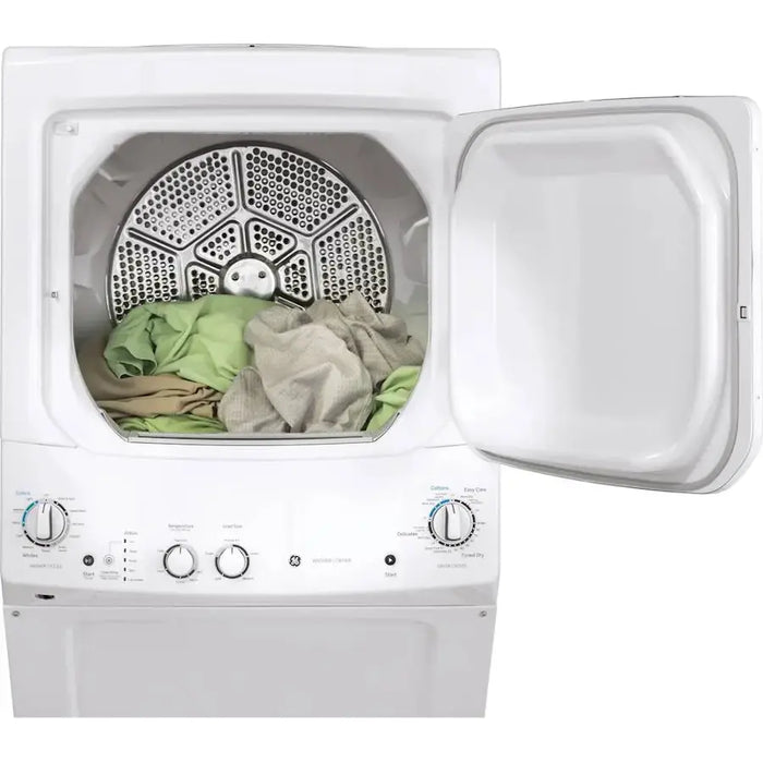 GE Unitized Spacemaker 3.8 cu. ft. Capacity Washer with Stainless Steel Basket and 5.9 cu. ft. Capacity Gas Dryer - display_model