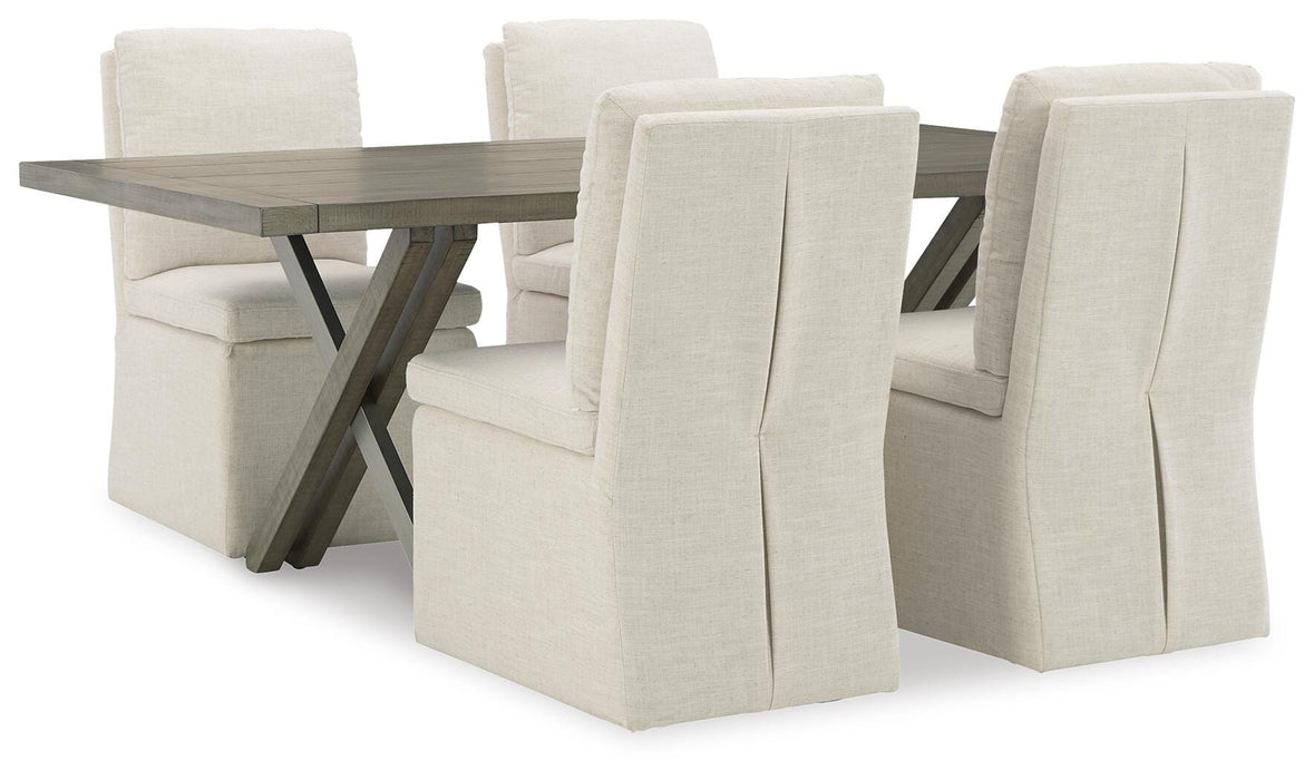 Krystanza Weathered Gray Krystanza Dining Table and 4 Chairs