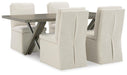 Krystanza Weathered Gray Krystanza Dining Table and 4 Chairs