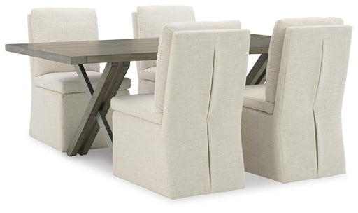 Krystanza Weathered Gray Krystanza Dining Table and 4 Chairs