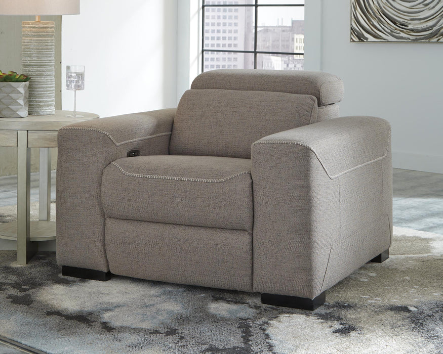 Mabton Gray PWR Recliner/ADJ Headrest