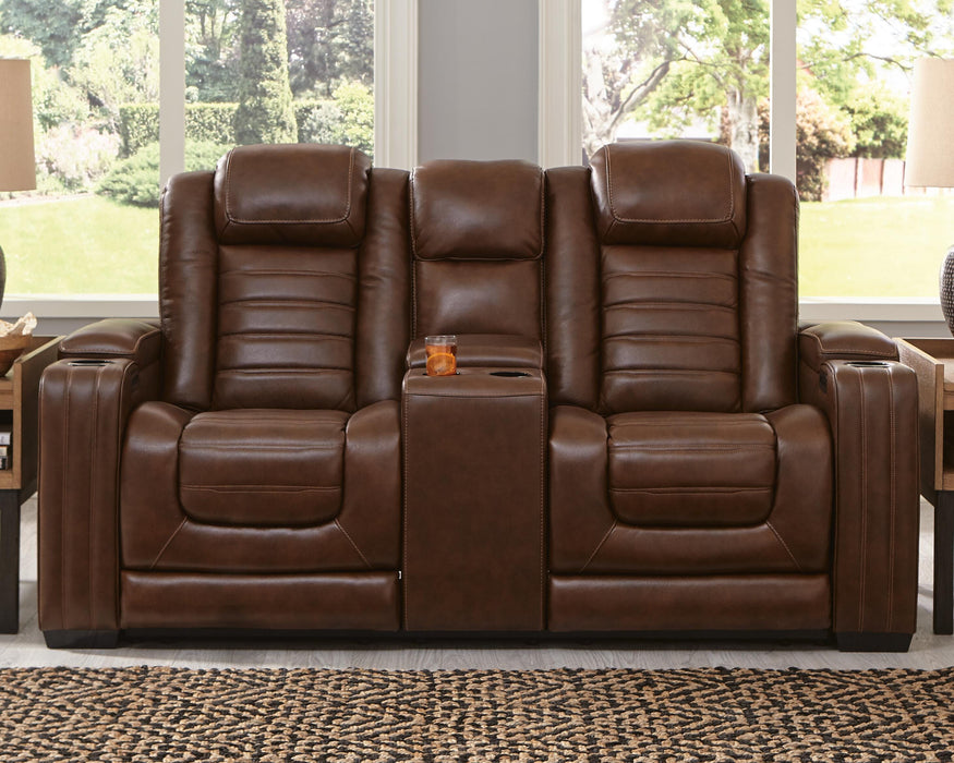 Backtrack Chocolate PWR REC Loveseat/CON/ADJ HDRST