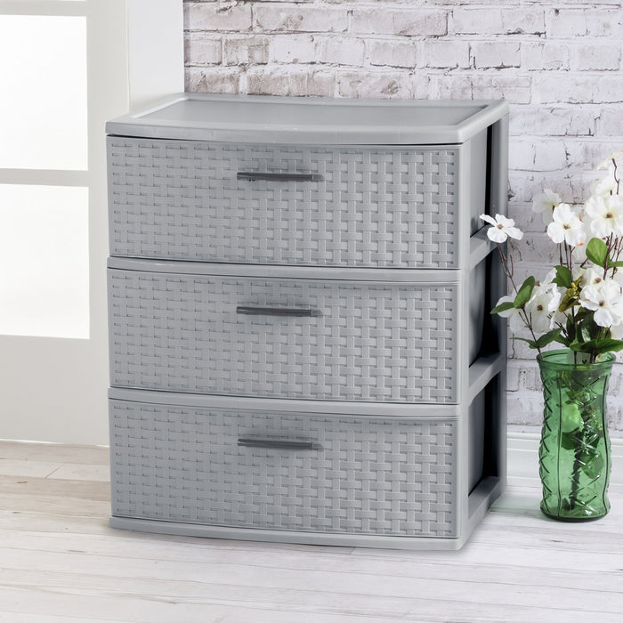 Sterilite 3 Weave Drawer Unit Cement -