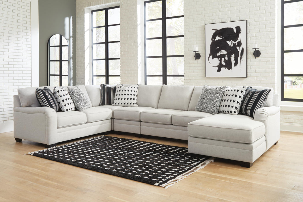 Huntsworth Dove Gray Huntsworth 5-Piece Sectional with Chaise