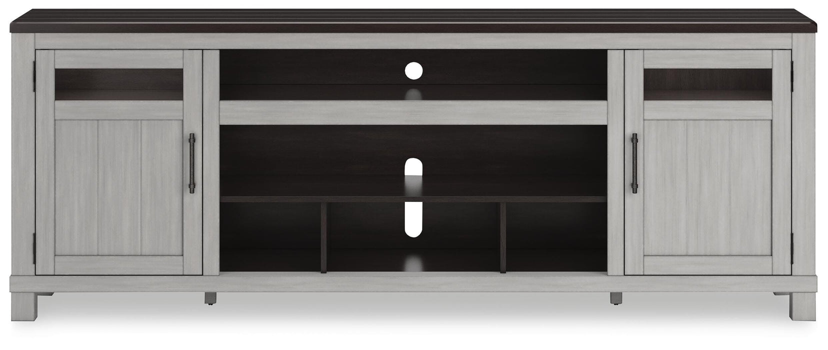Darborn Gray/Brown XL TV Stand w/Fireplace Option