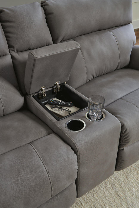 Next-Gen Durapella Slate Next-Gen Durapella 3-Piece Power Reclining Sectional Loveseat with Console
