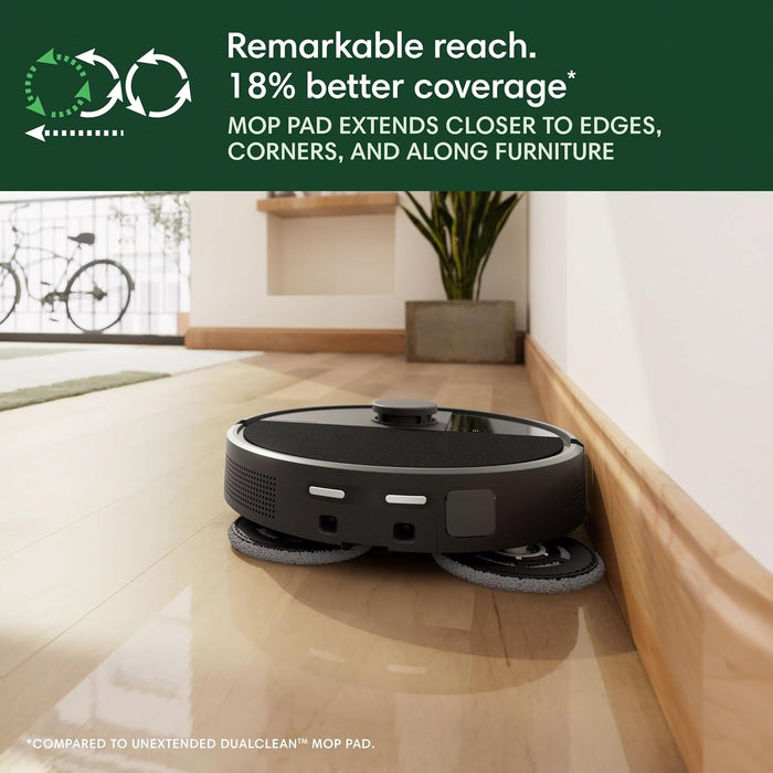 iRobot Roomba Plus 505 Combo Robot Vacuum & Mop with AutoWash Dock - Extending Spinning Mop Pads, Self-Empties, Pad Wash & Heated Drying, Self-cleaning, Recognizes & Avoids Obstacles, LiDAR Navigation | Extending pads, LiDAR navigation, pad washing and he