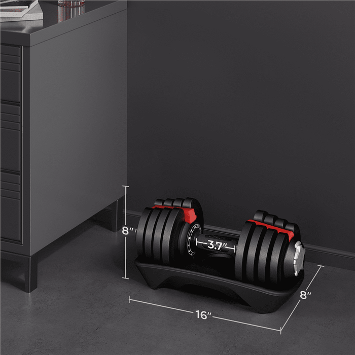 Yaheetech 40lb Adjustable Dumbbell Set with Anti-Slip Handle and Tray, Black - new