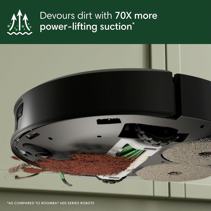 iRobot Roomba Plus 505 Combo Robot Vacuum & Mop with AutoWash Dock - Extending Spinning Mop Pads, Self-Empties, Pad Wash & Heated Drying, Self-cleaning, Recognizes & Avoids Obstacles, LiDAR Navigation | Extending pads, LiDAR navigation, pad washing and he