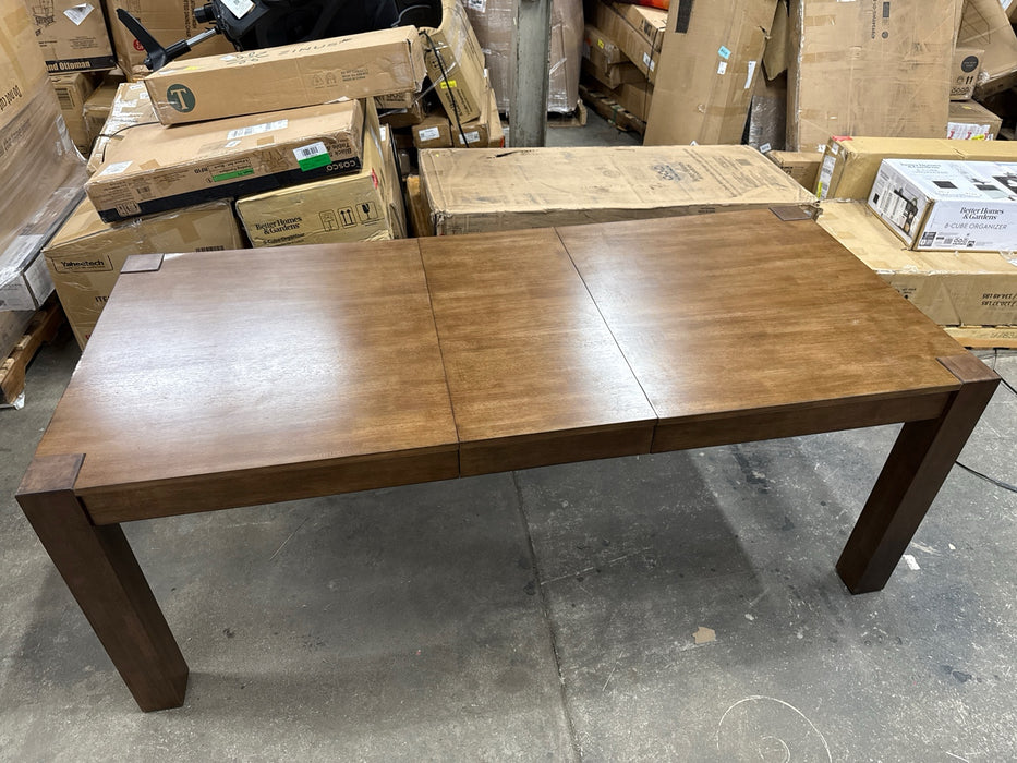 Better Homes & Gardens Bryant Solid Wood Extendable Dining Table, Walnut Finish - new