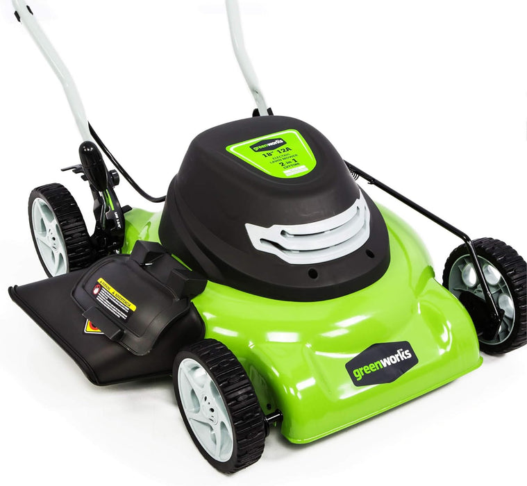 Greenworks 18" Corded Electric 12 Amp Push Lawn Mower 25012 - new