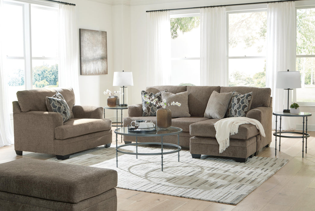 Stonemeade Nutmeg Stonemeade Sofa Chaise, Chair, and Ottoman