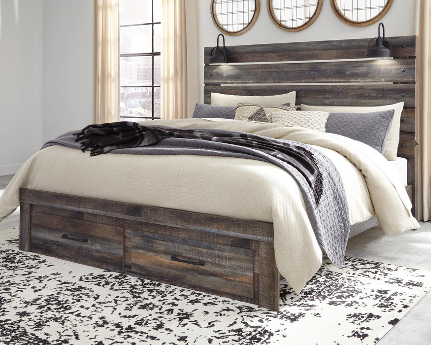 Drystan Multi Drystan King Panel Bed with 2 Storage Drawers