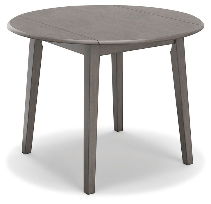 Shullden Gray Round DRM Drop Leaf Table