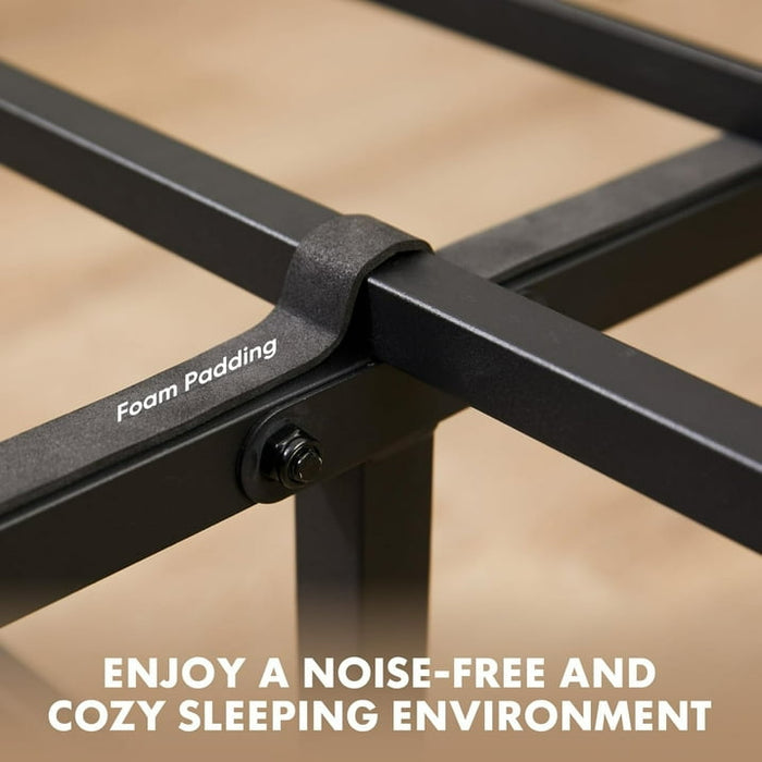 BEDDLE Twin Size Bed Frame with Headboard, 800LBS Mattress Foundation with All Sturdy Metal Support, Under Bed Storage, No Box Spring Needed, Easy Assembly, Rust Brown - new