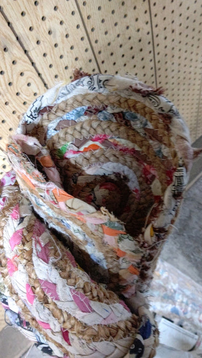 Safavieh Handmade Cape Cod Thora Coastal Jute Rug Ivory/Multi 5' x 5' Round 5' Round, 2' x 3' Ivory - open_box